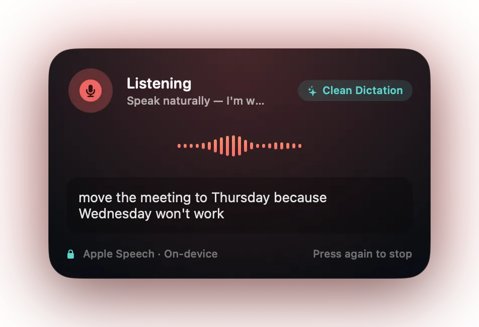 Evolute Voice recording HUD preview