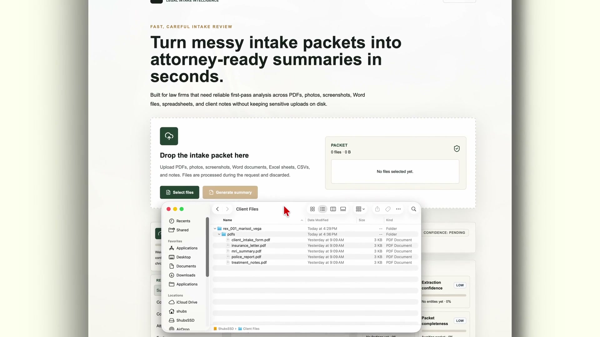 LexPacket document processing interface demonstration